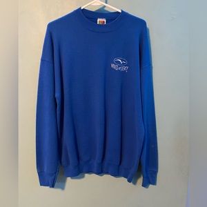 Large Blue unisex Wings Of Mercy Crewneck